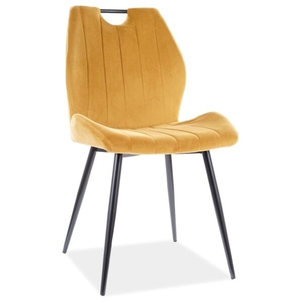 Scaun Arco velvet mustar