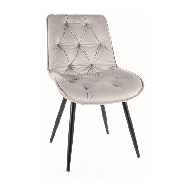 Scaun Cherry II velvet gri deschis