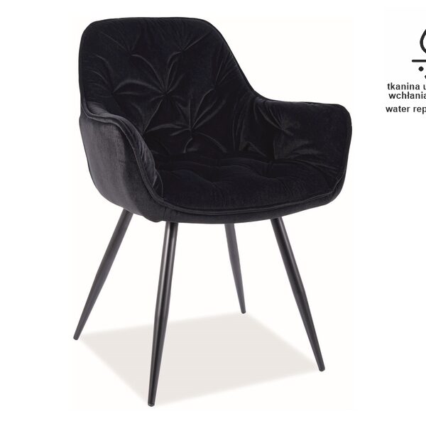 Scaun Cherry matt velvet negru