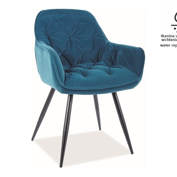 Scaun Cherry matt velvet turcoaz