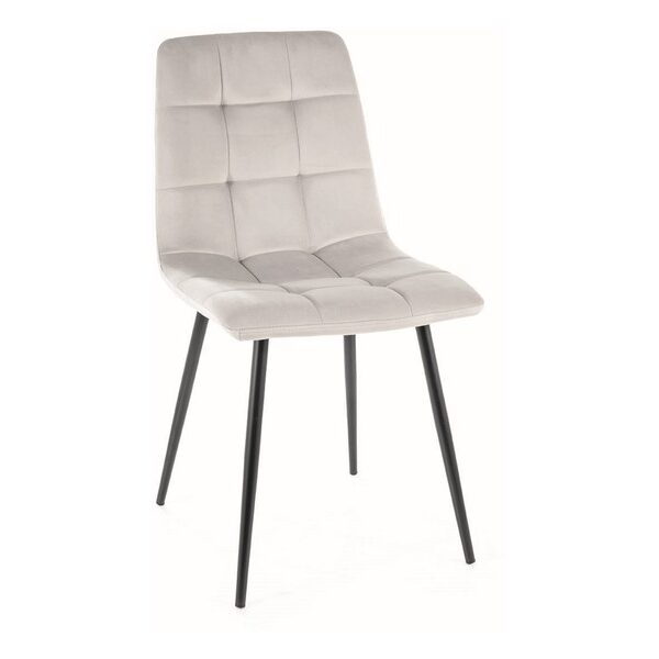 Scaun Mila velvet gri deschis