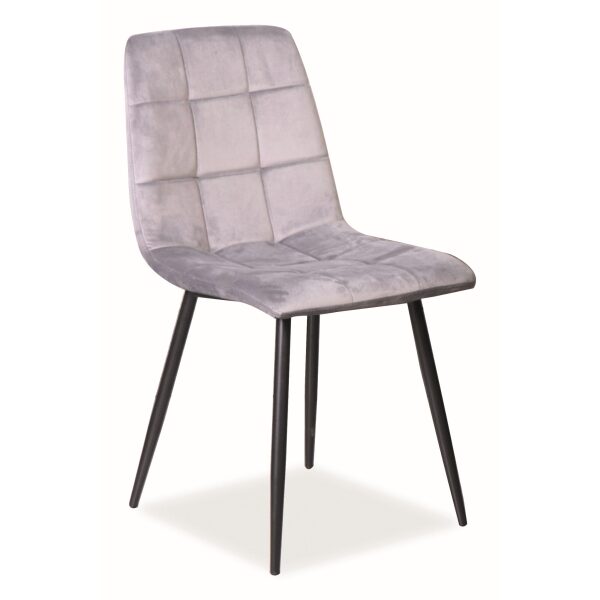 Scaun Mila velvet gri deschis