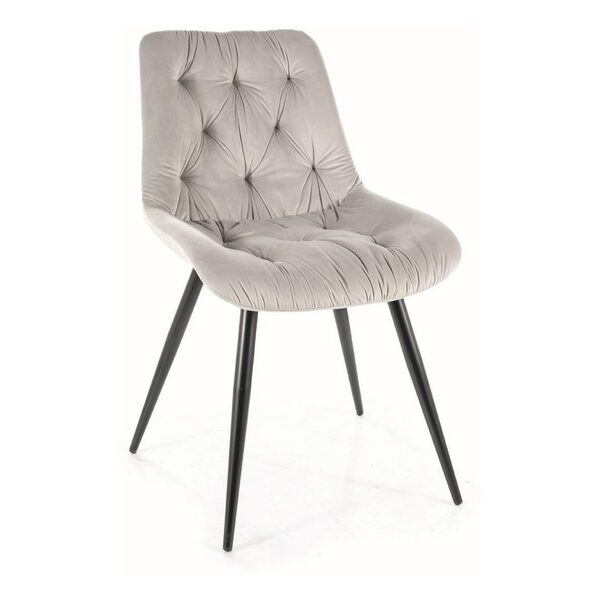 Scaun Praga velvet gri deschis 03
